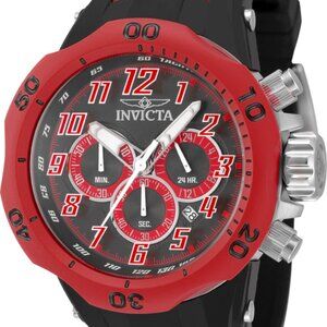 NEW Invicta Men's 52.5mm Venom Chronograph Quartz Red/Black Tone SS 100m Watch